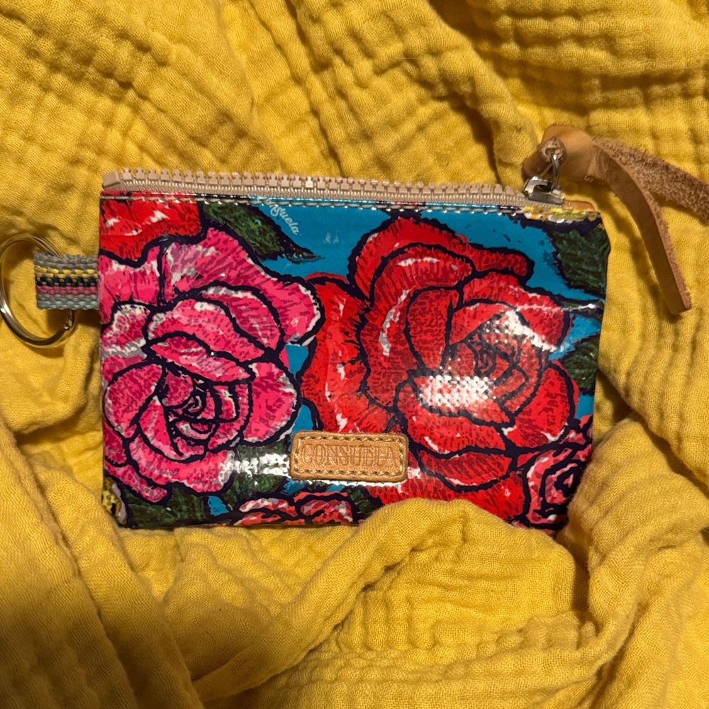 Consuela Vibrant Floral Wristlet - Red, Pink, and Blue